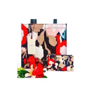 TED BAKER ~ Multi-Color Patent Tote with Matching Card Holder